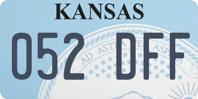 KS license plate 052DFF