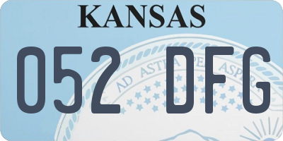 KS license plate 052DFG