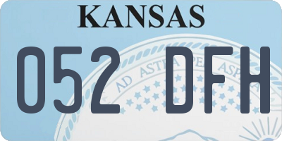 KS license plate 052DFH