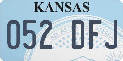 KS license plate 052DFJ