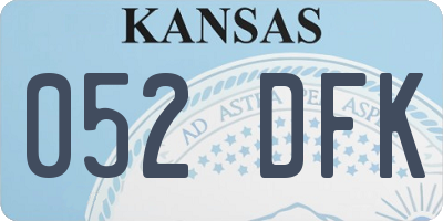 KS license plate 052DFK