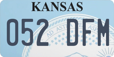KS license plate 052DFM