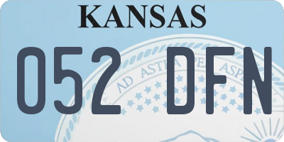 KS license plate 052DFN