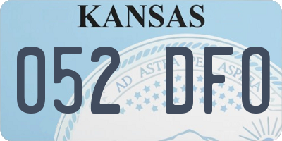 KS license plate 052DFO