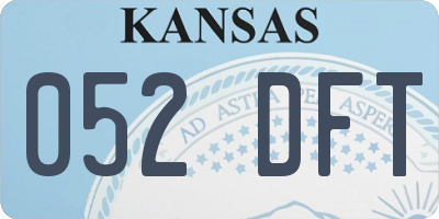KS license plate 052DFT