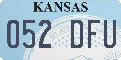 KS license plate 052DFU