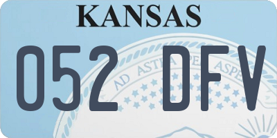 KS license plate 052DFV
