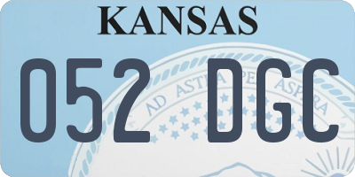 KS license plate 052DGC