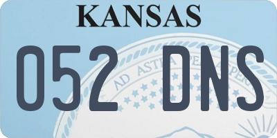 KS license plate 052DNS