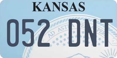 KS license plate 052DNT