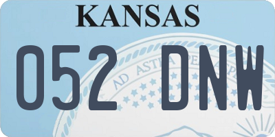 KS license plate 052DNW