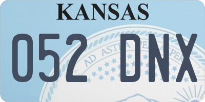 KS license plate 052DNX