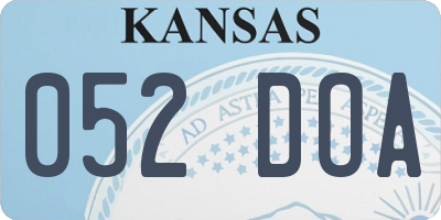 KS license plate 052DOA