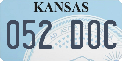 KS license plate 052DOC