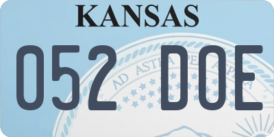KS license plate 052DOE