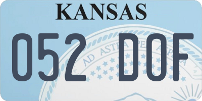 KS license plate 052DOF