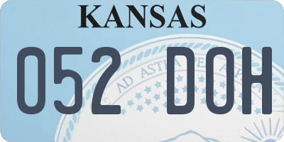 KS license plate 052DOH