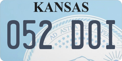 KS license plate 052DOI