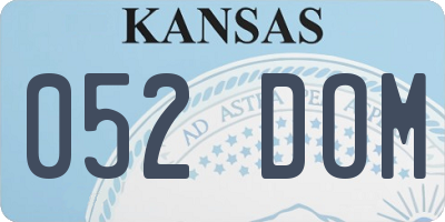 KS license plate 052DOM