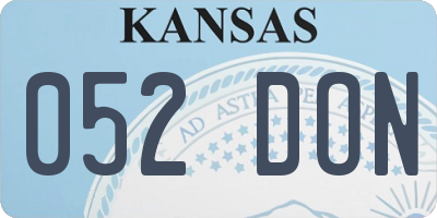 KS license plate 052DON