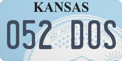 KS license plate 052DOS