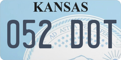 KS license plate 052DOT