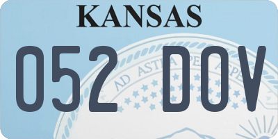 KS license plate 052DOV