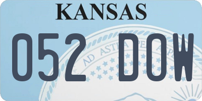 KS license plate 052DOW