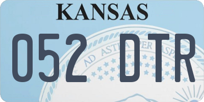 KS license plate 052DTR