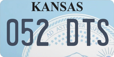 KS license plate 052DTS
