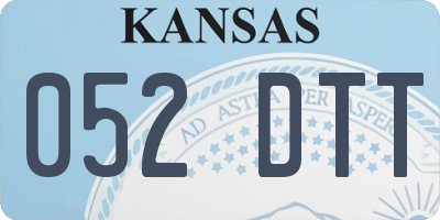 KS license plate 052DTT