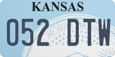 KS license plate 052DTW