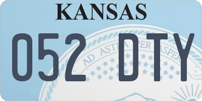 KS license plate 052DTY