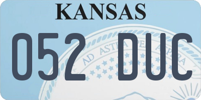 KS license plate 052DUC