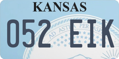 KS license plate 052EIK