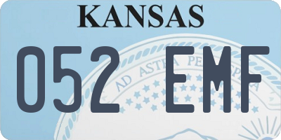 KS license plate 052EMF