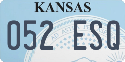 KS license plate 052ESQ
