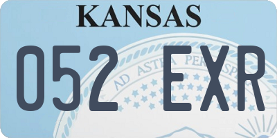 KS license plate 052EXR