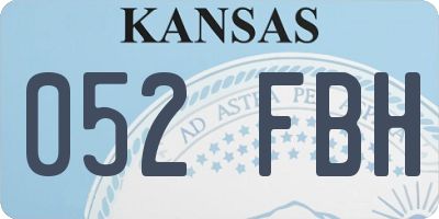 KS license plate 052FBH