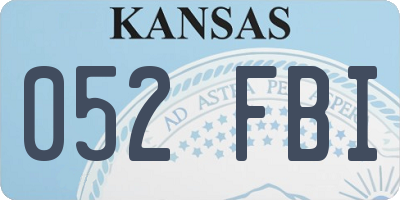 KS license plate 052FBI
