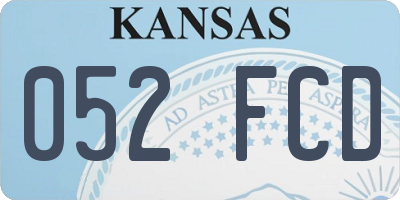 KS license plate 052FCD