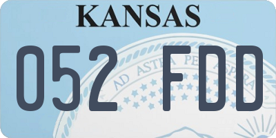 KS license plate 052FDD