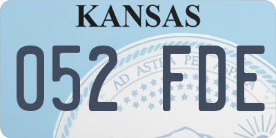 KS license plate 052FDE