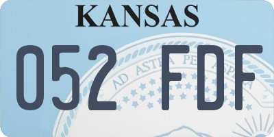 KS license plate 052FDF