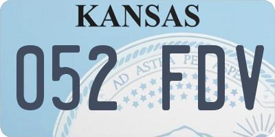 KS license plate 052FDV