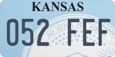 KS license plate 052FEF