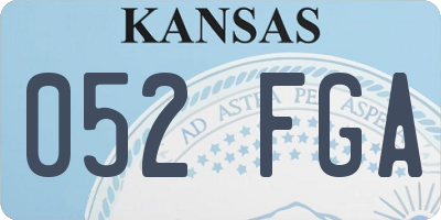 KS license plate 052FGA