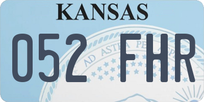 KS license plate 052FHR