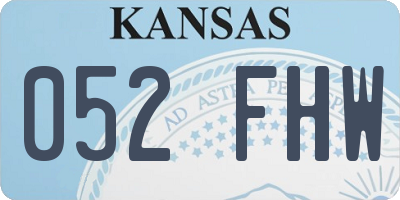 KS license plate 052FHW
