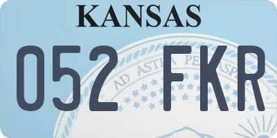 KS license plate 052FKR